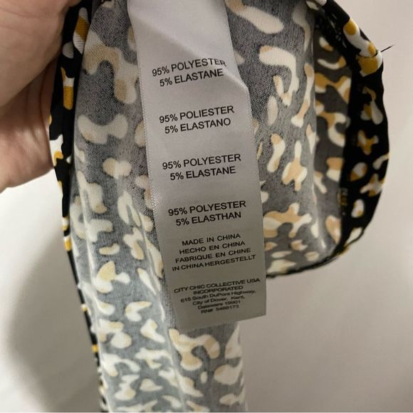 NWT 18/20 Avenue Cold Shoulder Tunic Leopard Print Black Gold White - Picture 5 of 6